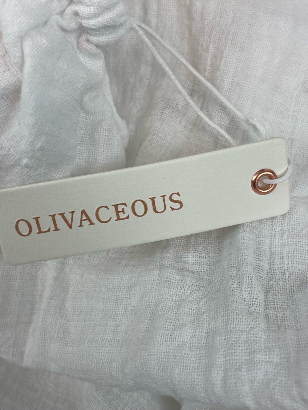 Olivaceous White Cutout Gauze Cotton Maxi Dress with Puff Sleeves S - Picture 10 of 10